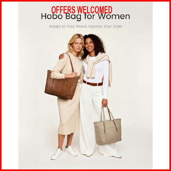 Vintage Leather Tote Bag with iPad Compartment Multiple Pockets - Picture 7 of 7